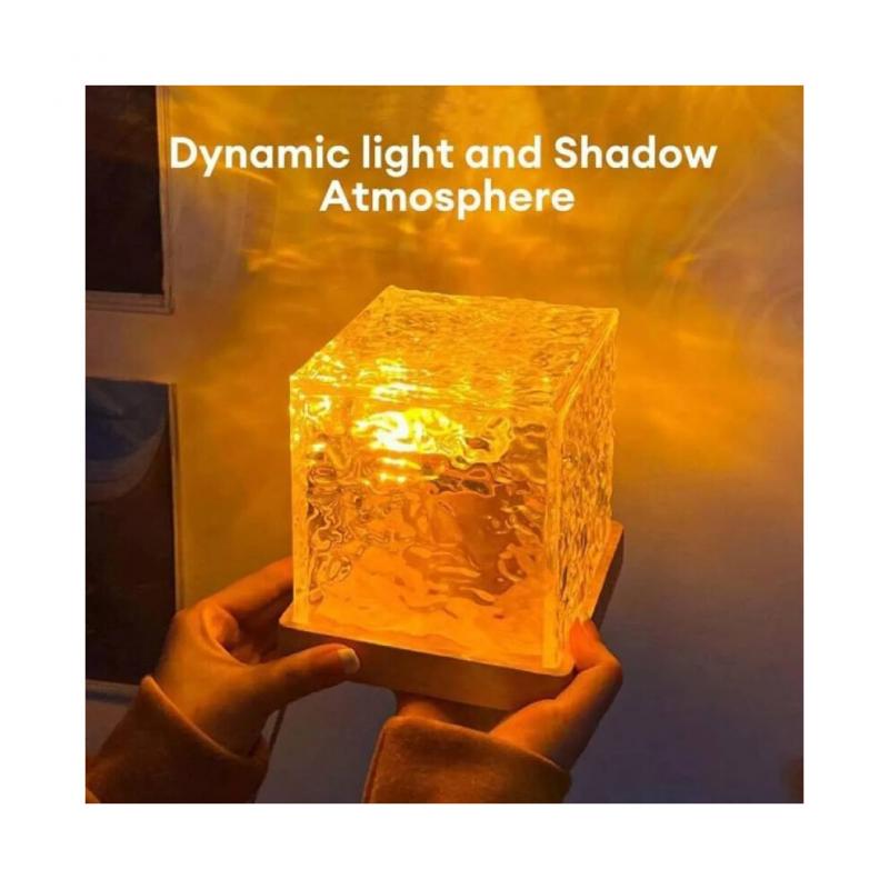 Kostka Polární záře 16 barev Dynamické noční světlo s vlnami a dálkovým ovladačem