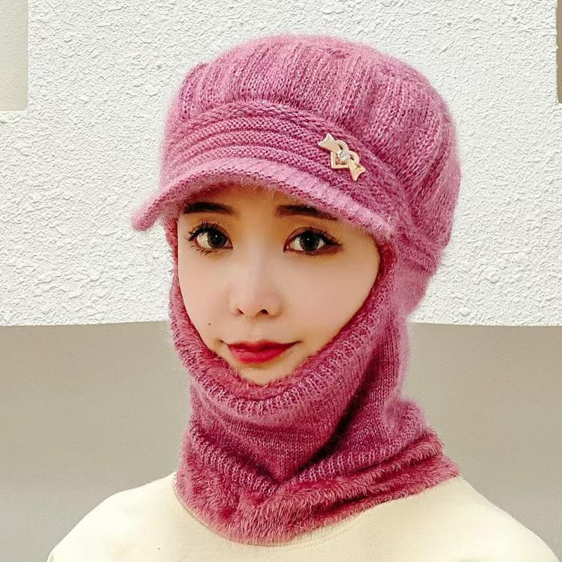 Winter Velvet Thickened Hat Cycling Windproof Scarf Mask Integrated Ear Protection Warm Bag Head Integrated Hat