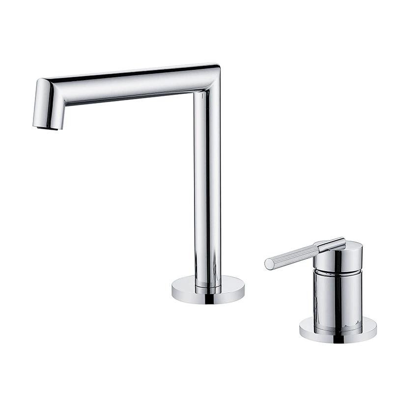 Tuqiu Brushed Gold Basin faucet Gray Bathroom Faucet two holes bathroom Sink faucet sink tap rotating widespread basin Tap