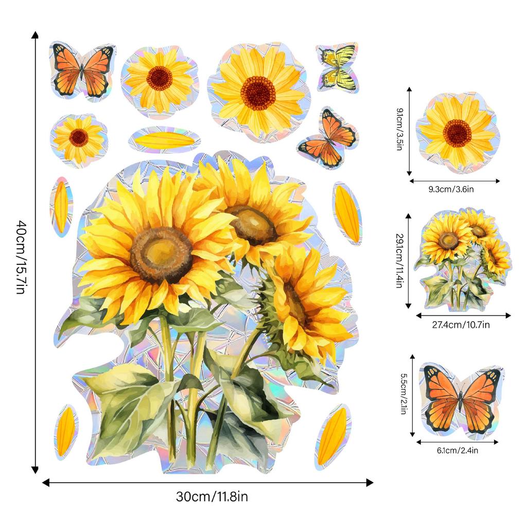 Aike Sun Prism Regenbogen Schmetterling Fensterglas Aufkleber
