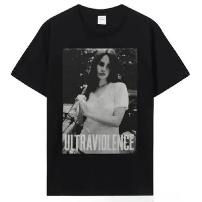 2024 Lana Del Rey Super Violent T-shirt Japanese Fun Gothic T-shirt Harajuku Plus Size Women's Aesthetic Cotton Top T-shirt