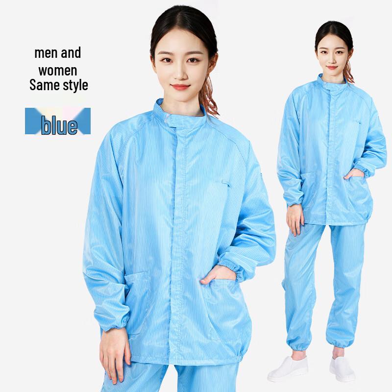 Antistatic Striped Stand Collar Workwear Suit