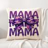 Leopard print with bow mama Cushion Cover Natural Linen Organic Fabric DoubleSided Printing Sofa Home Decor Gift Pillow Cover