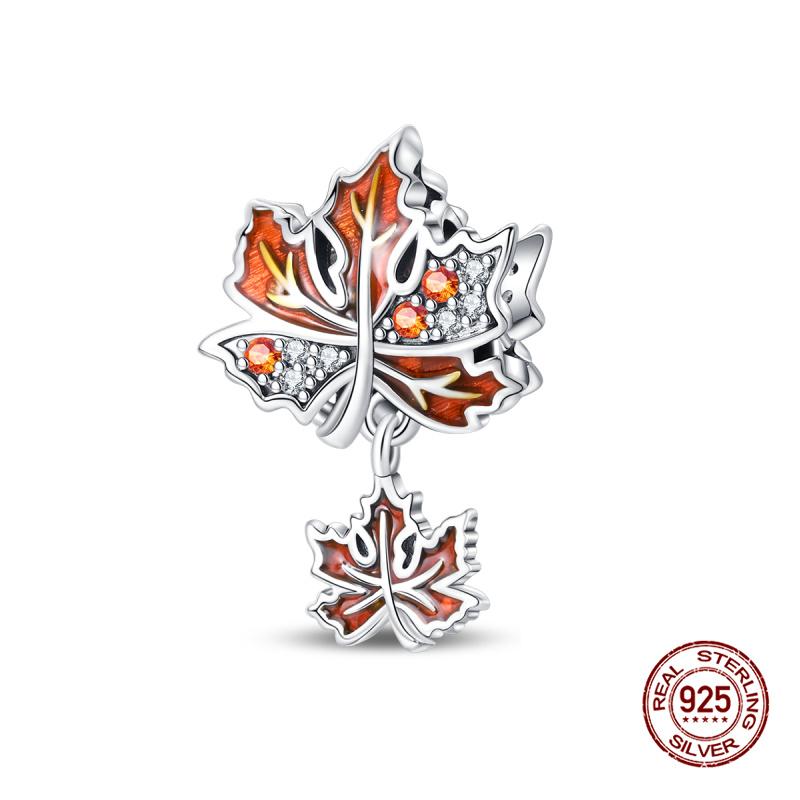 Original Charms Copper Flowers And Four-Leaf Lucky Clover Charms Beads Fit 3Mm Original Bracelet Womens Do-It-Yourself Fine Fine Jewelry Gifts