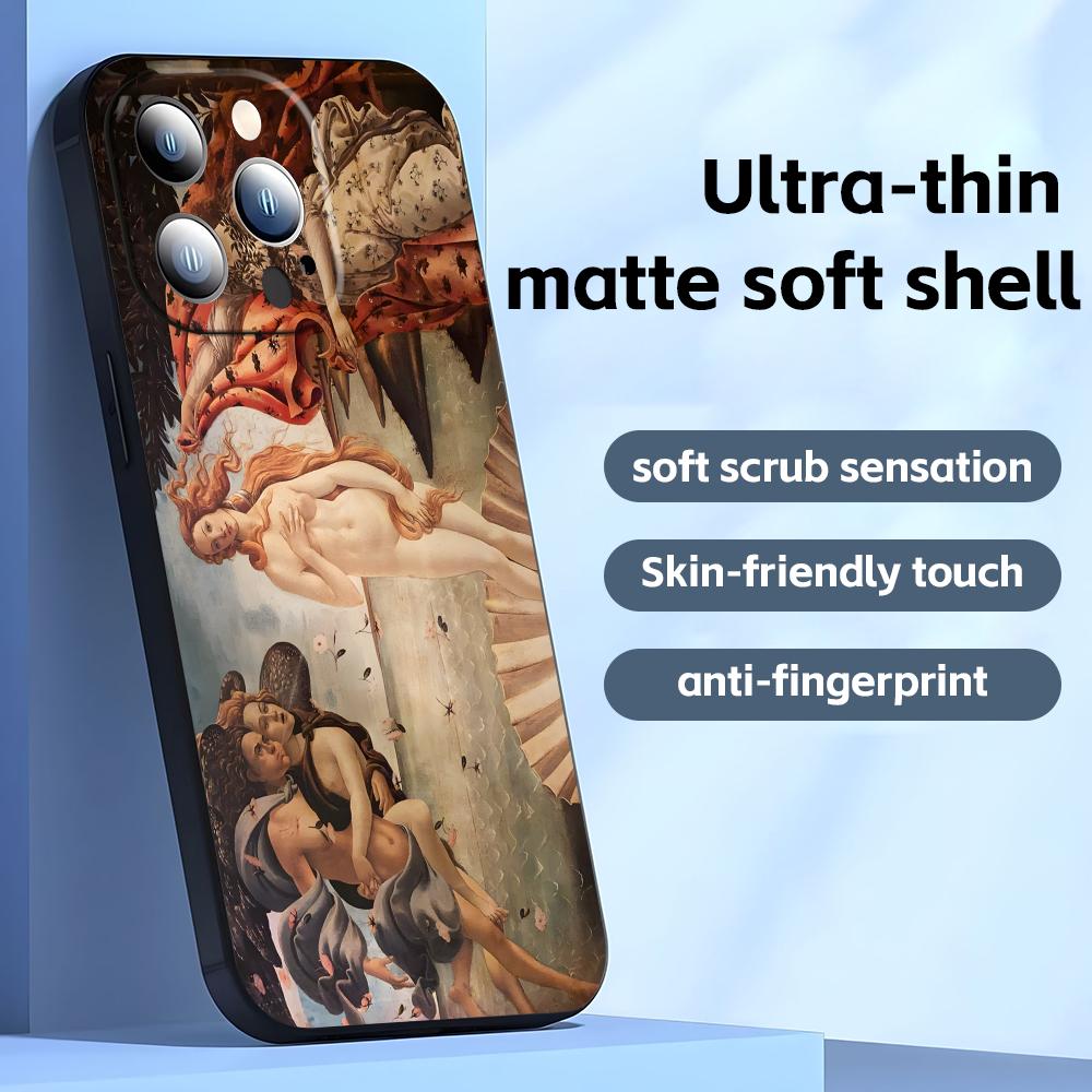 Renaissance Art Paintings  Phone Case For iPhone17 16 16e 15 14 13 12 11 Plus Mini Pro Max Soft black Shockproof Cover