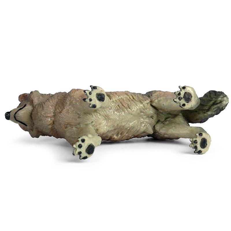 Large Solid Tibetan Gray Wolf Model - Children's Cognitive Toy Ornament