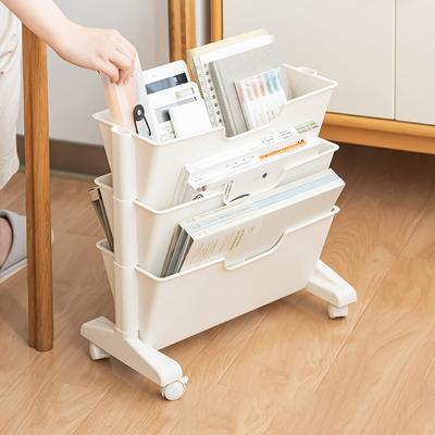 1 Bookshelf With Movable Table, Small Bookshelf In Dormitory, Classroom And Study, Household Classified Book Storage Rack