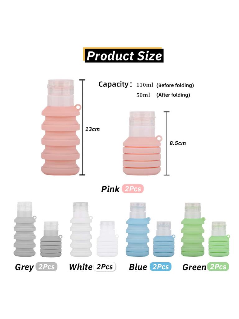 Travel Toiletry Bottles, BPA Free Leak Proof Squeezable Silicone Travel Size Containers, Travel Accessories