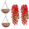 2/4Pcs UV-Resistant Artificial Flowers Morning Glory Eucalyptus Hanging Flower Plants Wedding Home Outdoor Garden Decoration
