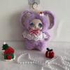 Bowknot‘ Plush Rabbit Doll Keychain Big Ear Rabbit Hanging Ornament  Birthday Gift
