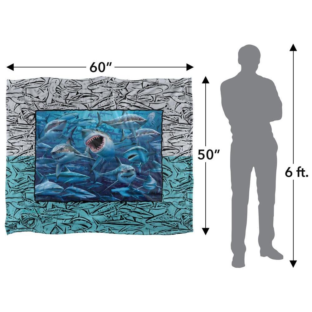 Royce McClure Silky Great White Shark Frame Supersoft Blanket