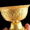 Silver Engraving Buddhism Holy Water Cup, Handicraft Alloy, Auspicious Tibetan Bowl Collection , Indoor Decorative 1Pcs,9.5 Cm