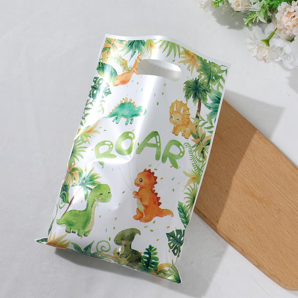 Cartoon Dinosaur Plastic Gift Bag Candy Bag Dinosaur Birthday Party Decor Kids Birthday Party Supplies Favors Baby Shower Decor