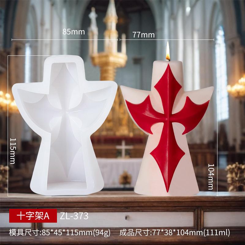 Cross Shape Scented Candle Silicone Mold DIY Craft Creative Gift Easter Candle Making Tool