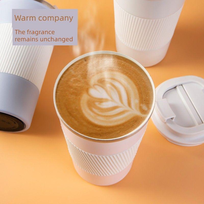 Coffee Cup with High Aesthetic Value, Large Capacity, Insulated Cup with Ceramic Inner Coating, Portable Cup for Men and Women, Office Tea Cup
