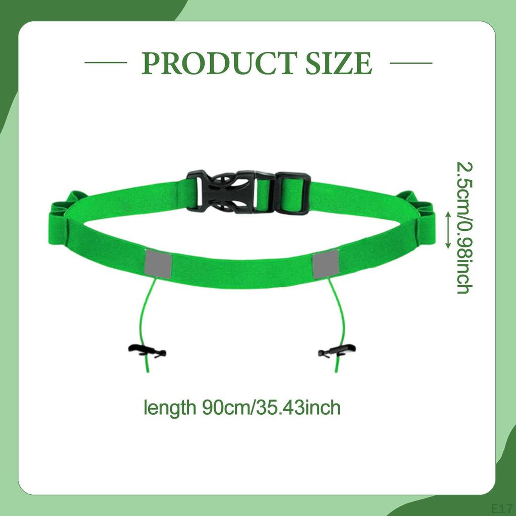 Adjustable Reflective Race Number Belt for Triathlon, with Loops And Fastening System Running