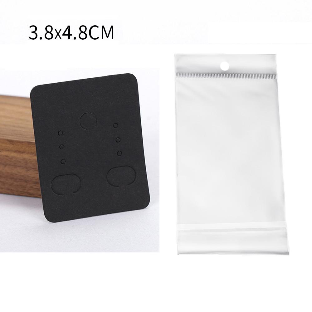 50 Jeux de Cartes pour Boucles d'Oreilles et 50 Pièces de Sacs Cartes d'Exposition pour Colliers Boucles d'Oreilles Sacs Auto-adhésifs Carte en Papier Kraft pour Emballage de Bijoux DIY