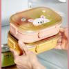 WORTHBUY Detachable Divided Plastic Lunch Box For Kids Students Microwave Heatable Portable Sealed Fruit Salad Food Container