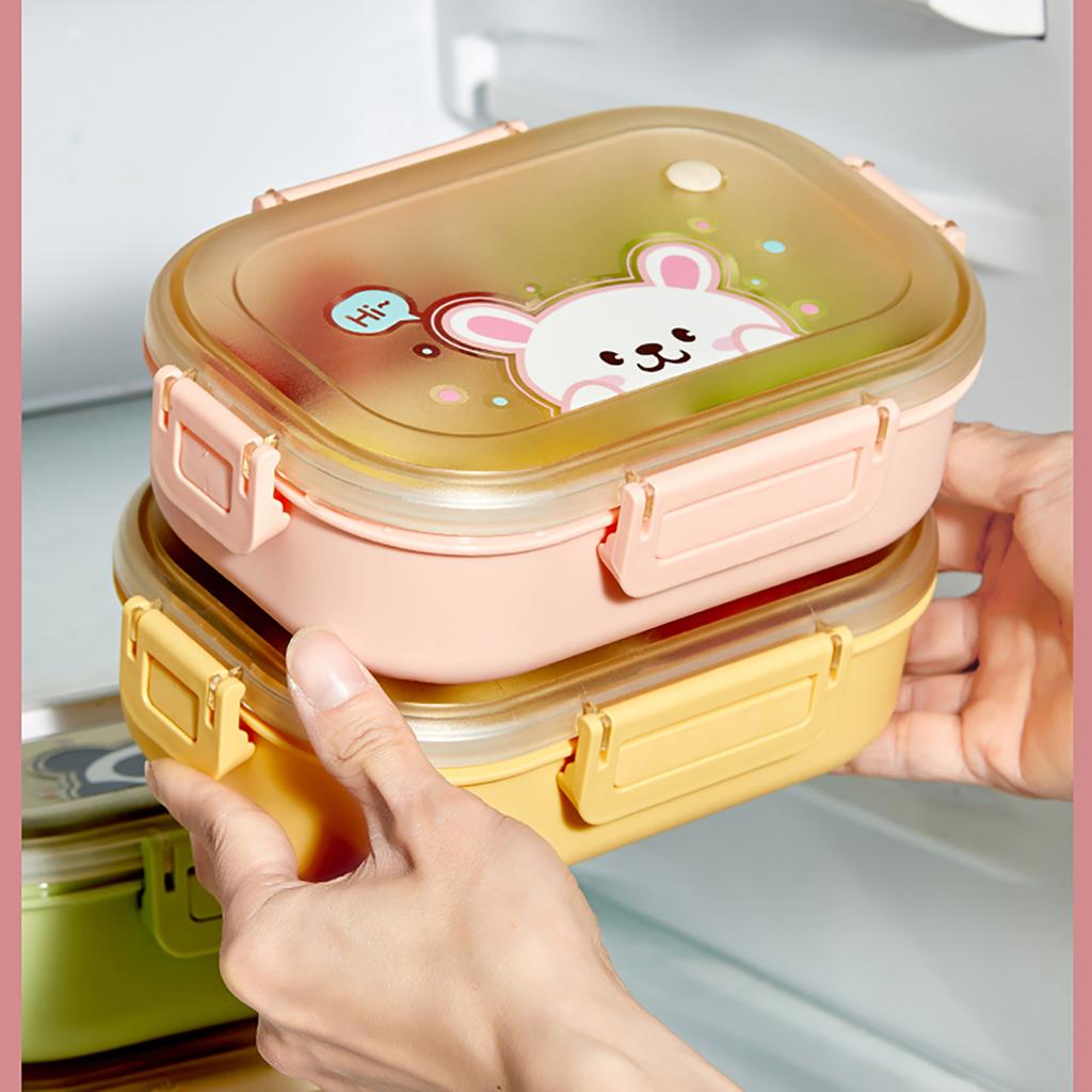 WORTHBUY Detachable Divided Plastic Lunch Box For Kids Students Microwave Heatable Portable Sealed Fruit Salad Food Container