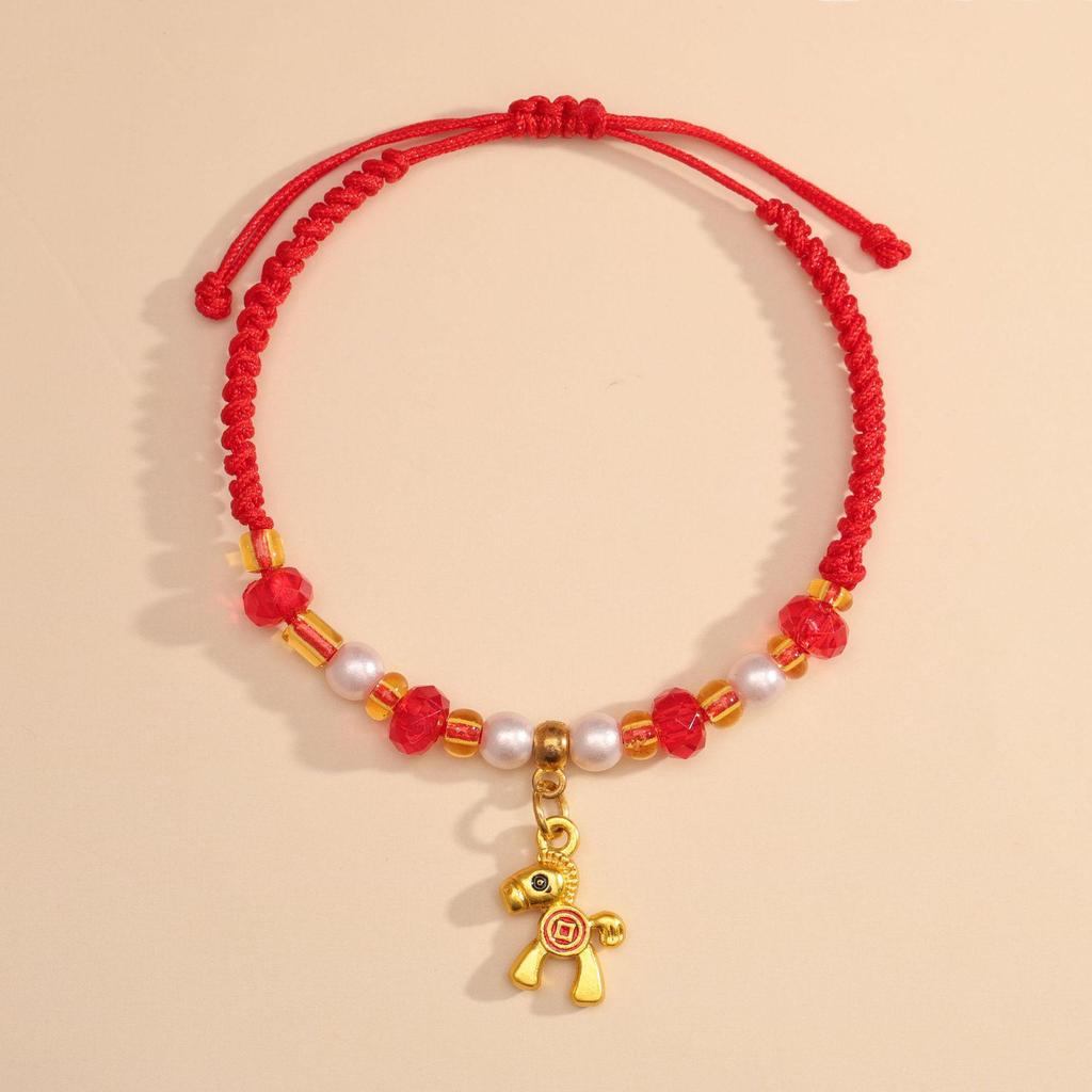 2026 Zodiac Year of the Horse Red Bracelet: Handmade Ben Ming Nian Woven Rope for Good Fortune