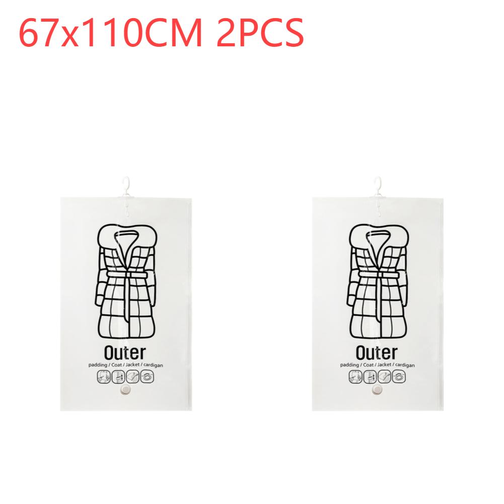 Hanging Vacuum Bags Space Saving Clothes Compression Storage Bag Reusable Empty Pump Bags Clothes Wardrobe Quilt Vacuum Pack