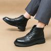 Fashion Fashion Outdoor Men Boots Anti-slip Wearable Boots Lace Up Versatile Male Leather Shoes Business Ankle Boot Dating Loafers Shoes