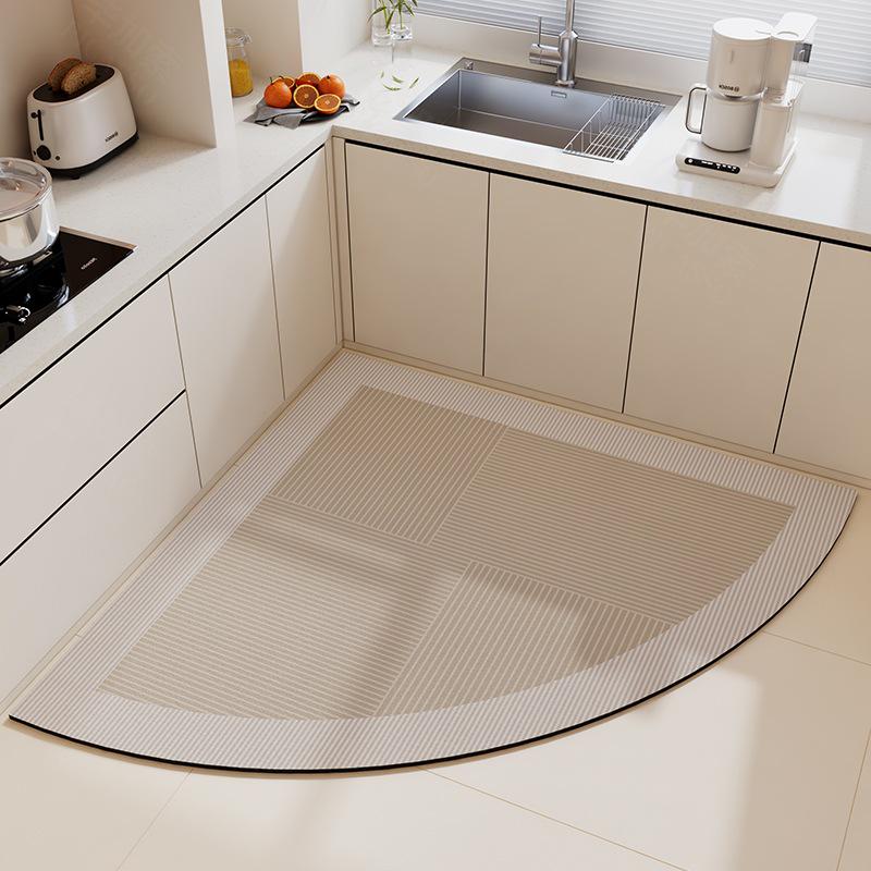 

Нескользящий водонепроницаемый кухонный коврик для пола: Бесстираемый, Маслостойкий, Абсорбирующий Угловой Коврик из Диатомовой Земли 80x80cm - Thick 4mm Diatom Mud