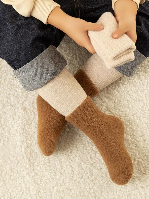 Cozy Fleece-Lined Winter Children's Over-the-Knee Socks - Thick, Warm, Anti-Pilling Candy Color