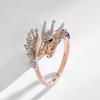 New Zircon Fashionable And Elegant Women's Adjustable Index Finger Double Colored Dragon Ring Party Festival Gift