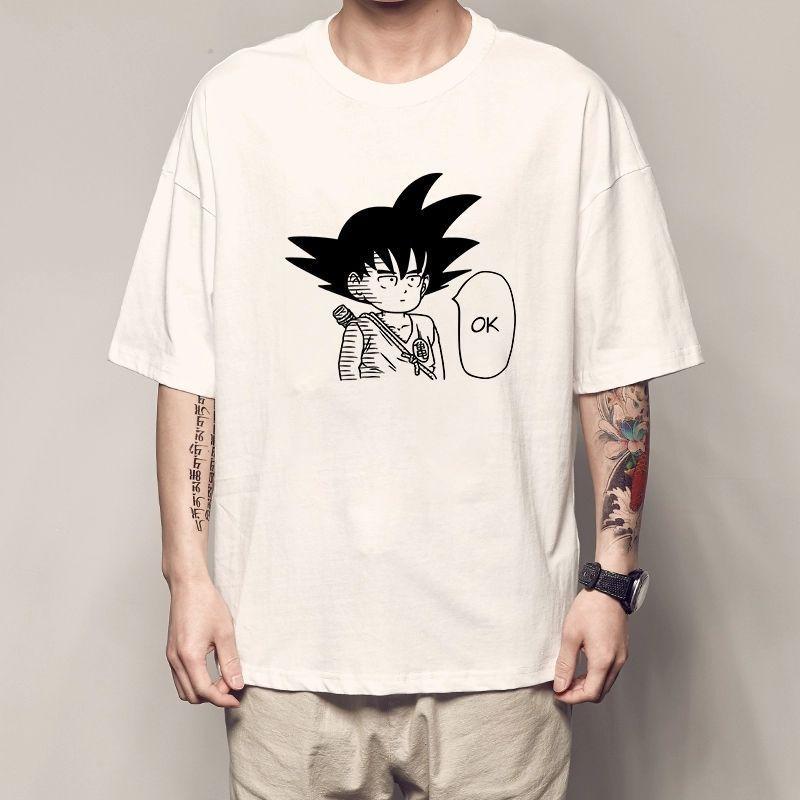 Last Language  Dragon Ball Little Wukong T-shirt Trunks Short-sleeved Dragon Ball Garin Fairy Peach White Clothes