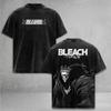 Baraggan Louisenbairn Print T-shirt BLEACH Anime Clothing Men Short Sleeve Cotton Tshirts Vintage Washed Tee Harajuku T Shirt