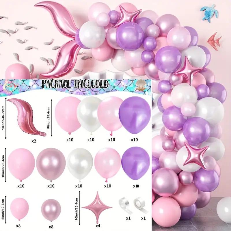 Pink Mermaid Balloon Garland Set - Children s Baby Shower Party Decor