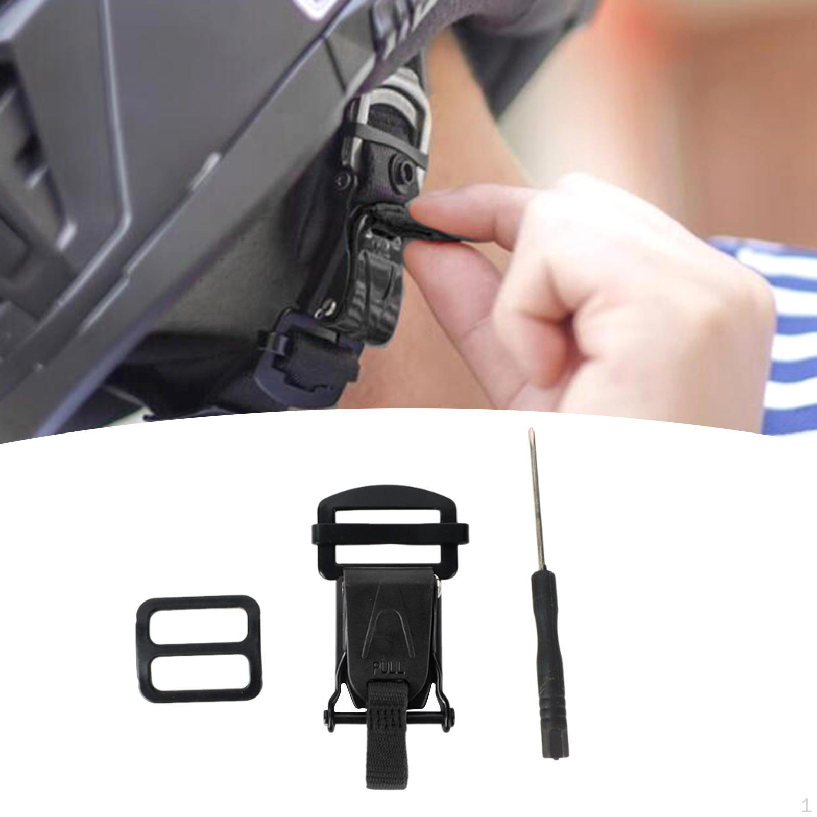 

Helmet Quick Release Buckle Kit Fast Fasteners Chin Strap Clip with D Rings чёрный