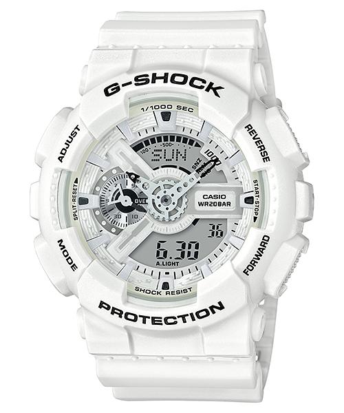 Casio Men s Resin 200M Water Resistant Digital Shock Resistant Quartz Watch GA-110MW-7A белый