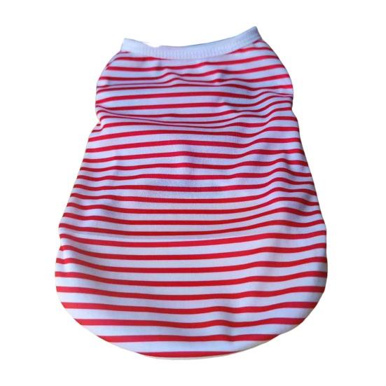 Dog Striped Vest Pets Casual Sleeveless Pullover Round Neck Vest Puppy Apparel for Girls Boys Daily Wear Travel Street Wear