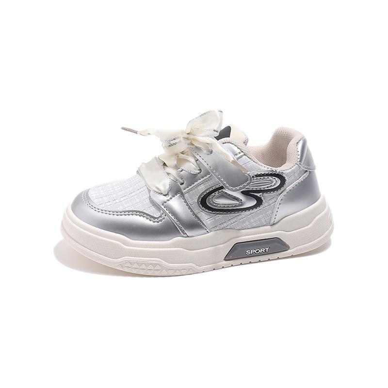 Girls fashion board shoes 2025 spring and autumn new soft-soled children's sports shoes breathable casual shoes medium and older children's running