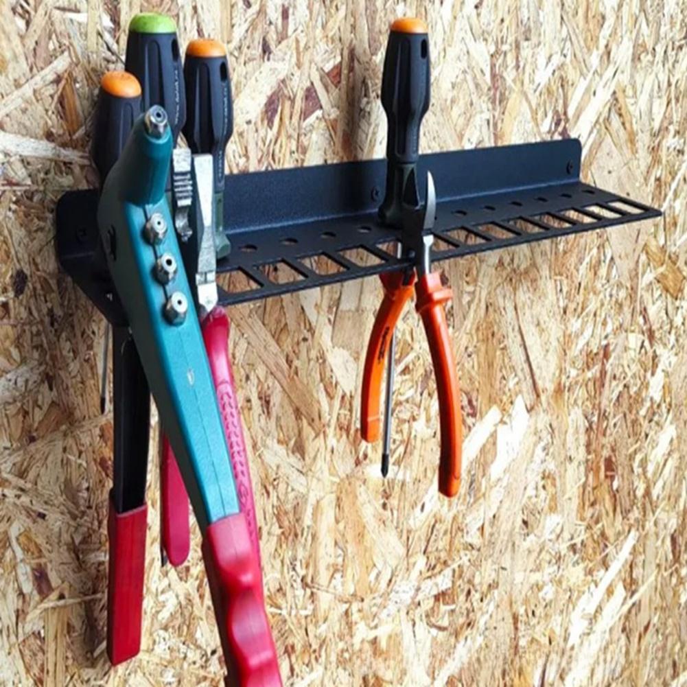 Screwdriver Storage Wall Mount Tool Rack Corrosion-resistant Finish Iron Construction Space-saving Storage Compact Design