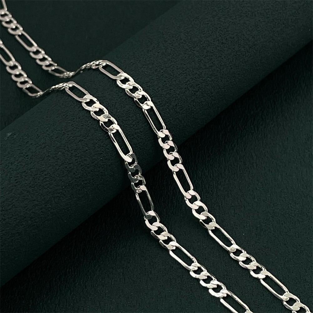 Gold Color Width 4mm Italian Craft Handmade Necklace For Both Women And Man Chain