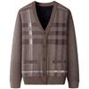 Herren S V-Ausschnitt Strick Cardigan Pullover Lockerer Sitz Herbst Winter