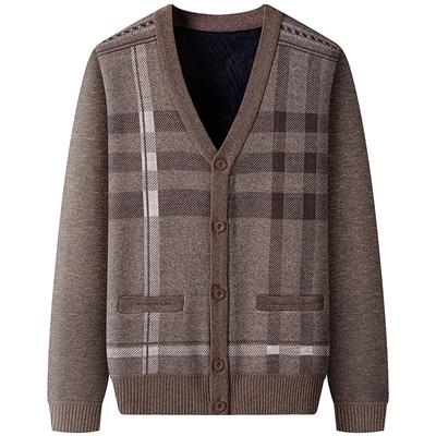 Cardigan pull en tricot à col en V pour homme Coupe ample Automne Hiver