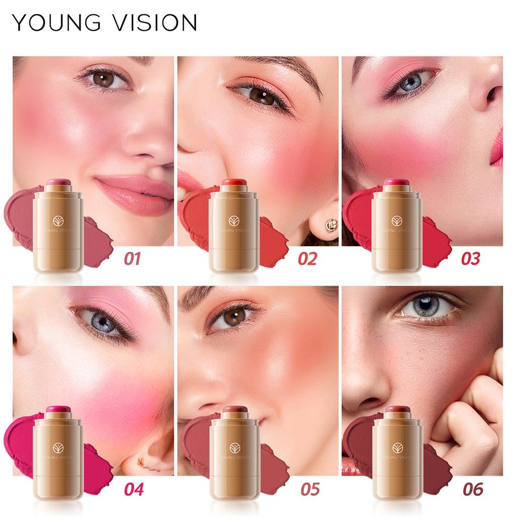 YOUNG VISION 1-teiliger Pocket Blush Stick Gas Can Blush Matte Lippen- und Wangencreme Blush