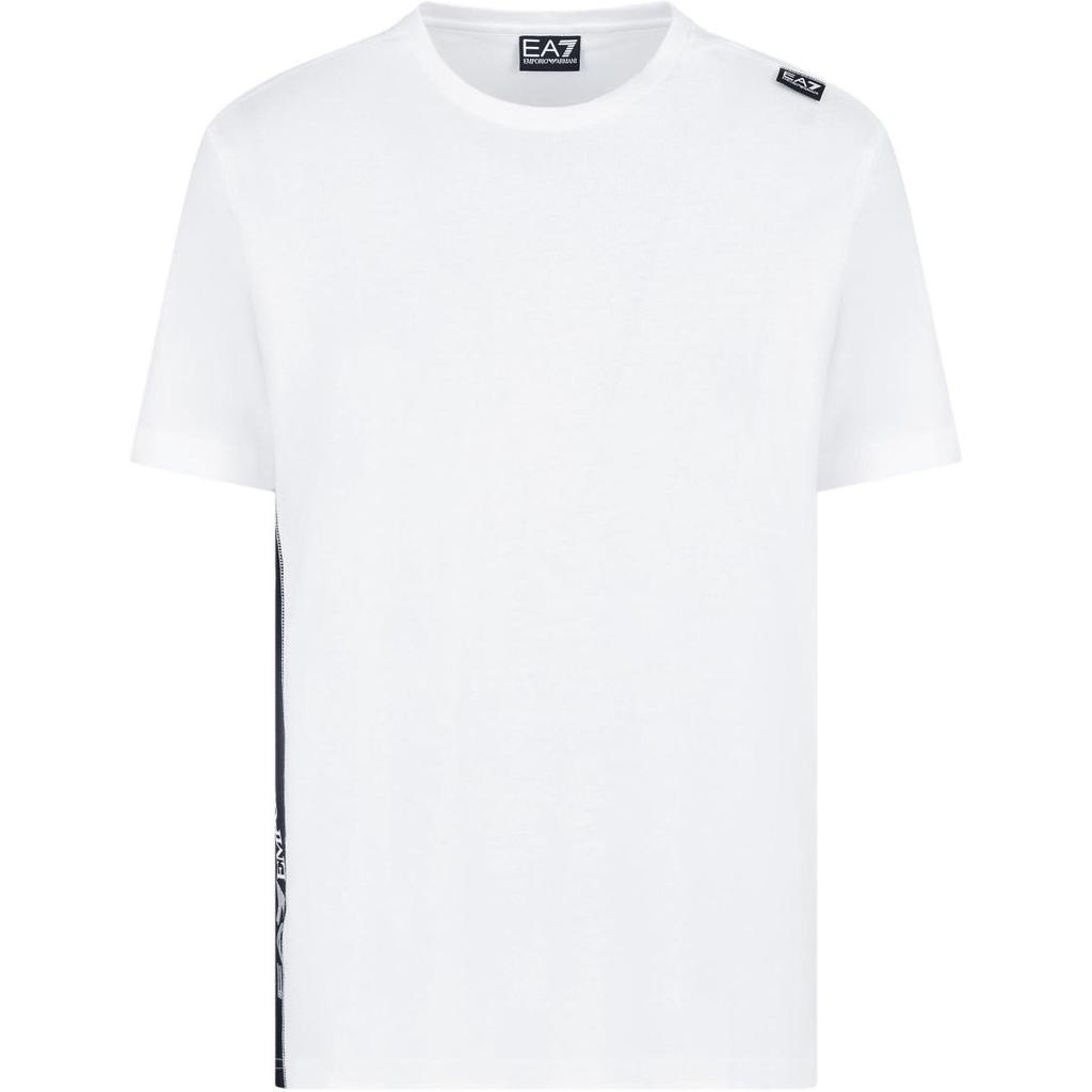 Emporio Armani Ea7 Solid Color Round Neck Short Sleeve T-Shirt Men Tops White 6DPT04-PJVPZ-1100