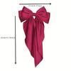 Elegant Fabric Bow Tie Hair Clip, Solid Color Duck Bill Long Streamer Hair Accessory, Single Piece Sweet Style Hairpin for Women