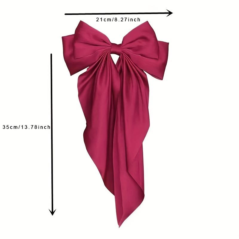 Elegant Fabric Bow Tie Hair Clip, Solid Color Duck Bill Long Streamer Hair Accessory, Single Piece Sweet Style Hairpin for Women