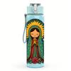 1PC Guadalupe Virgin Portrait 750ml Color Plastic Sports Water Bottle Leakproof Flip Straw Lid For Sports Office Home Use