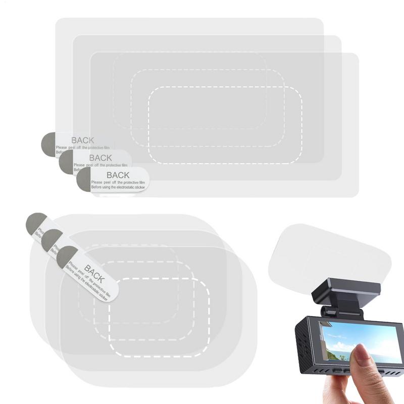 6pcsDashcam Windshield Sticker Windshield Sticker Electrostatic Stickers For Dash Cam Transparent Windshield Film Screen Sticker