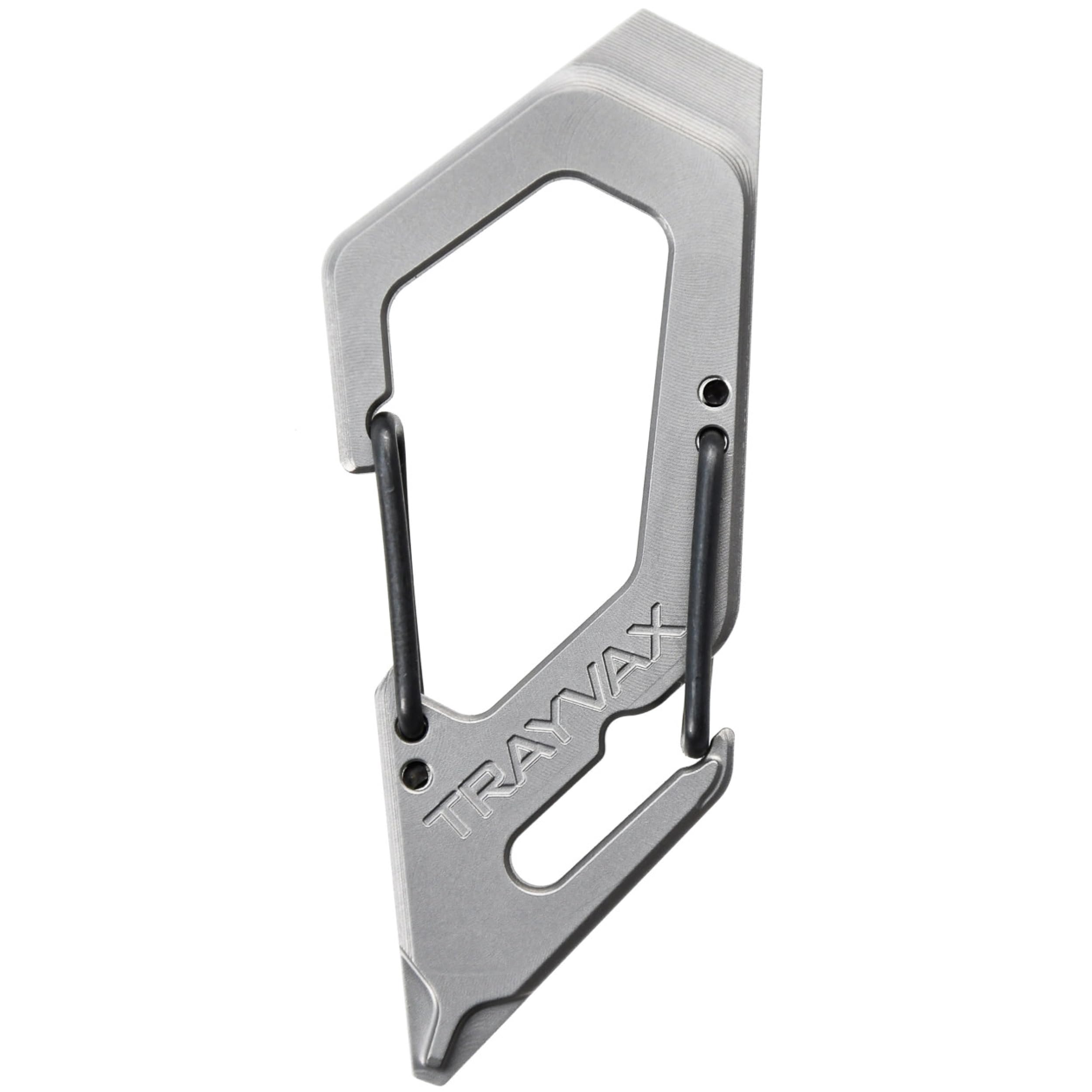 

Многофункциональный инструмент Trayvax Talon Carabiner Clip S35VN из нержавеющей стали с быстросъемным брелоком, открывашкой для бутылок и отверткой, серебристый