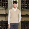 Sweater Men's V-neck Sweater Vest Autumn and Winter Knitted Vest Sleeveless Casual Solid Color Wool Waistcoat Dad Wear