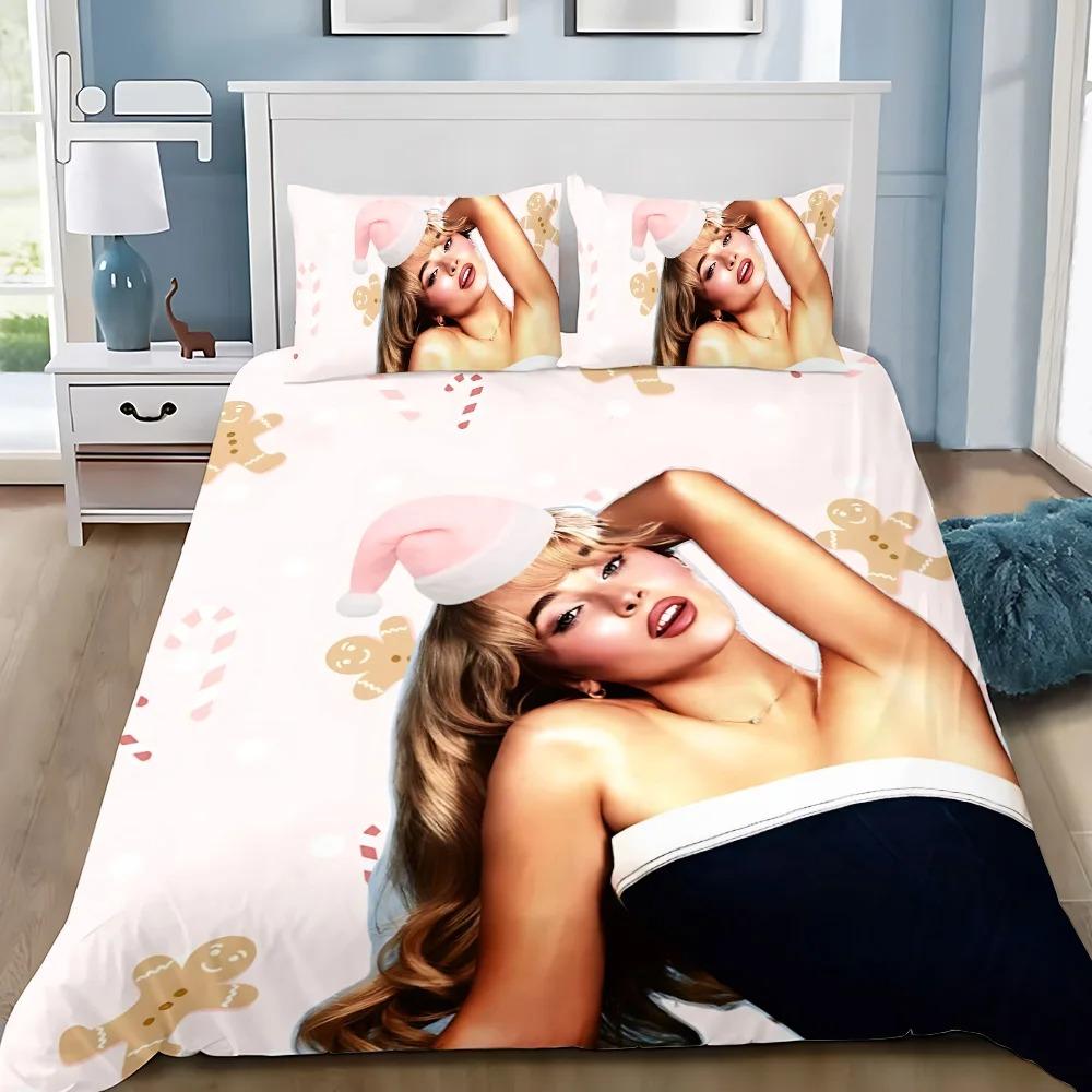 Sabrina CarpenterS Duvet Cover Pillowcase Bedding Set Adult Boy Girl Bedroom Decoration Children Gift Single Double Large Size
