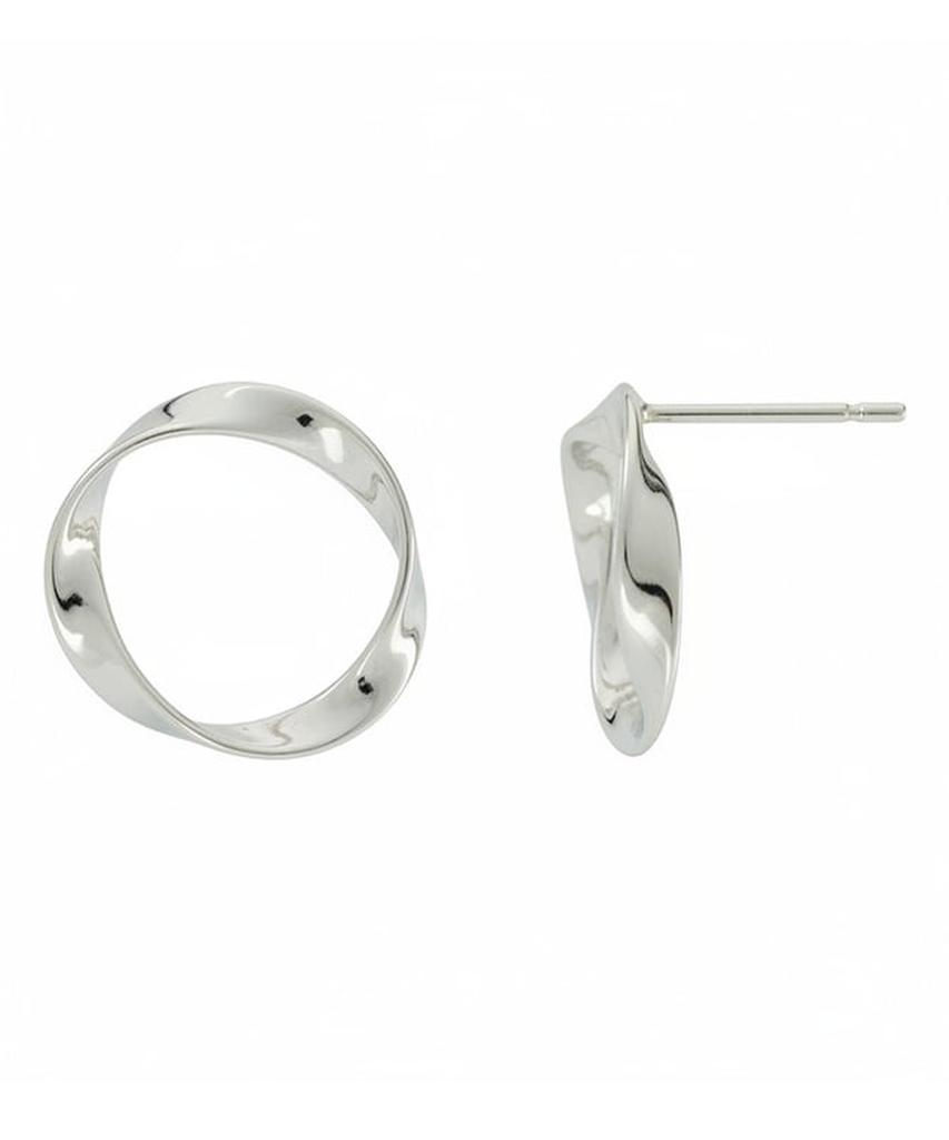 Alleun Silver 925 Twisted Round Ring Daily Silver Earrings